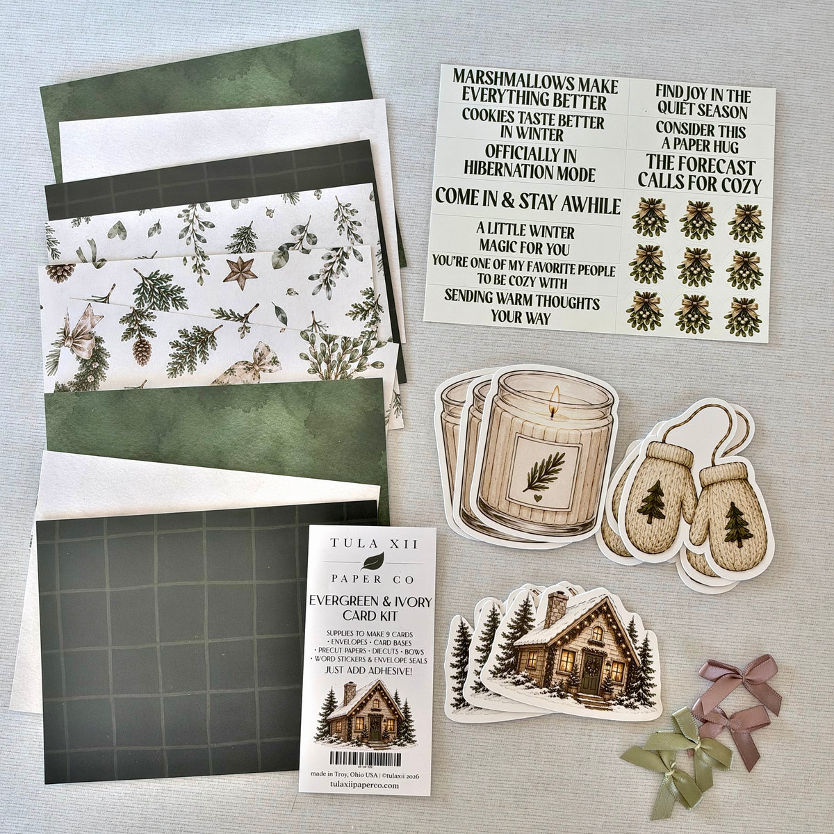 DIY Card Kit - Evergreen &amp; Ivory