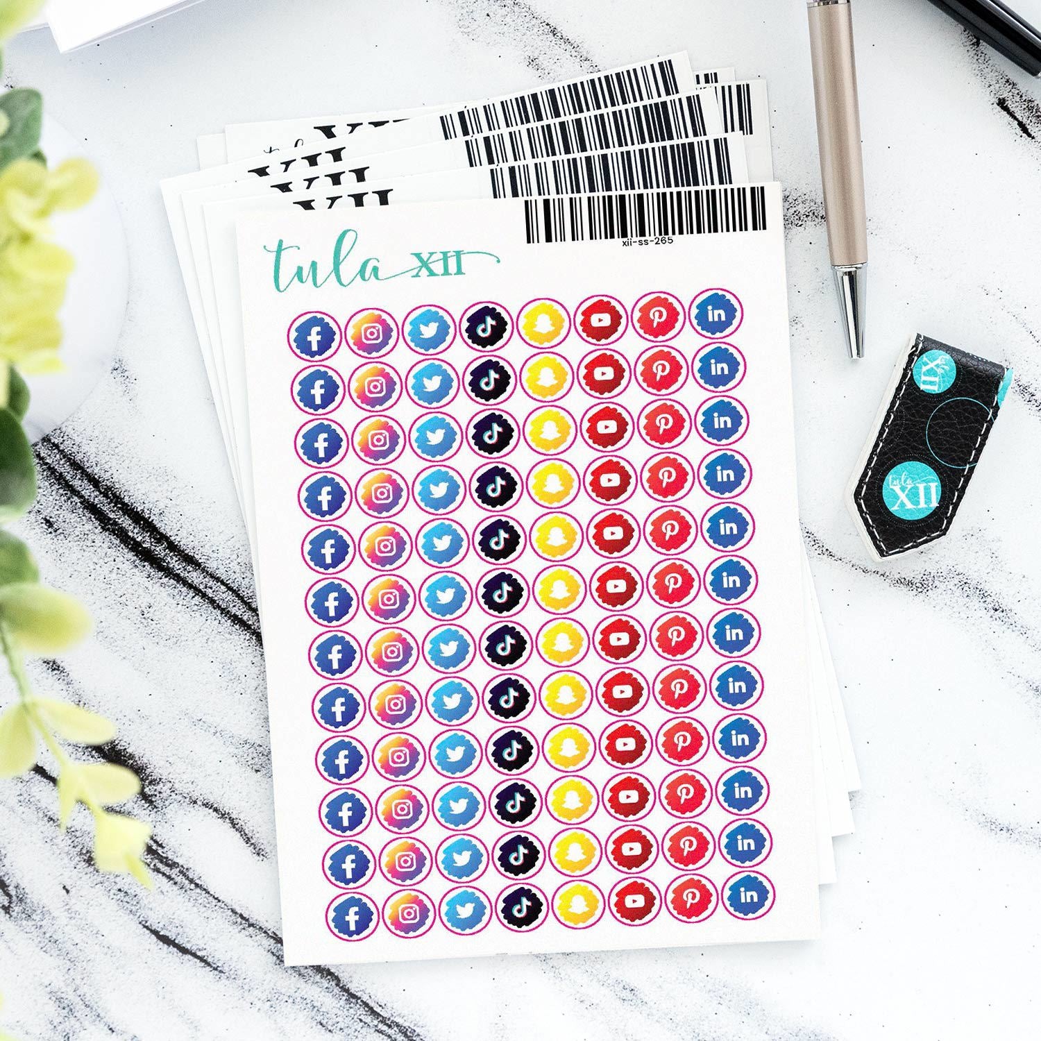 Social Media Icons Sticker Sheet