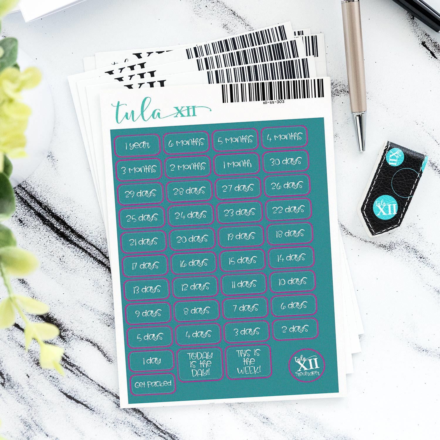 Countdown Sticker Sheet - Black