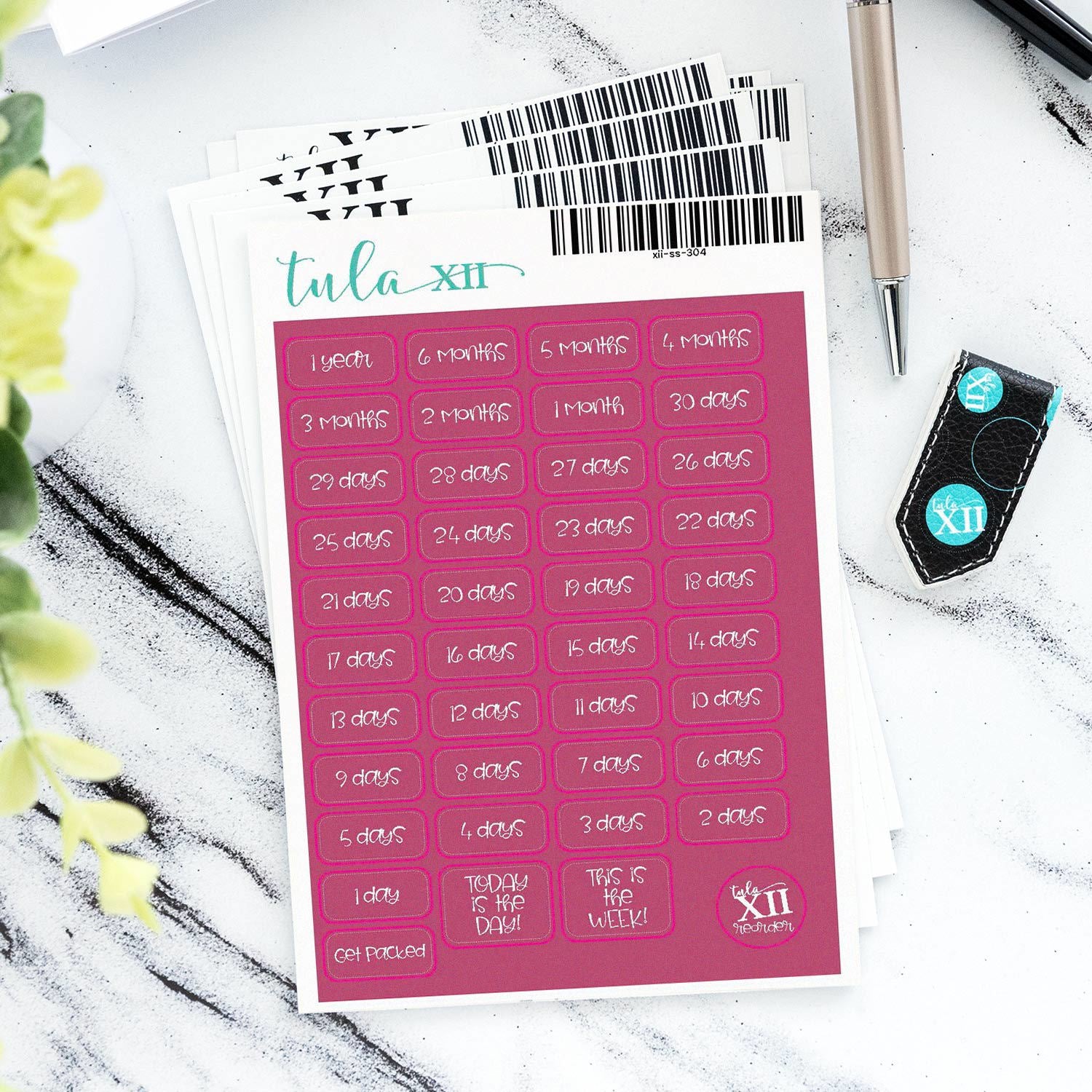 Countdown Sticker Sheet - Black