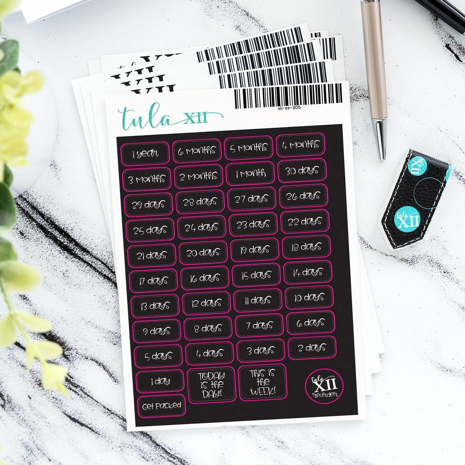 Countdown Sticker Sheet - Black