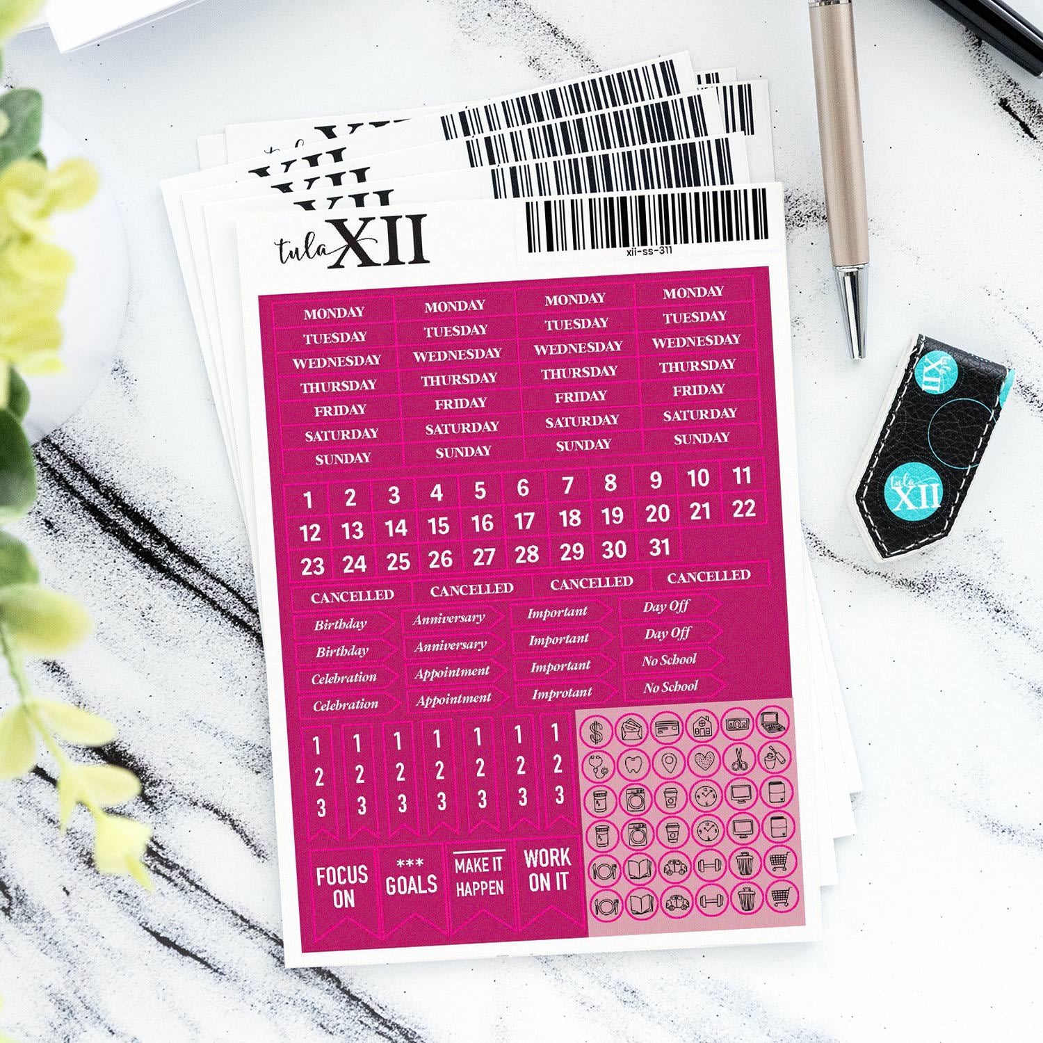 Weekly Stickers - Raspberry