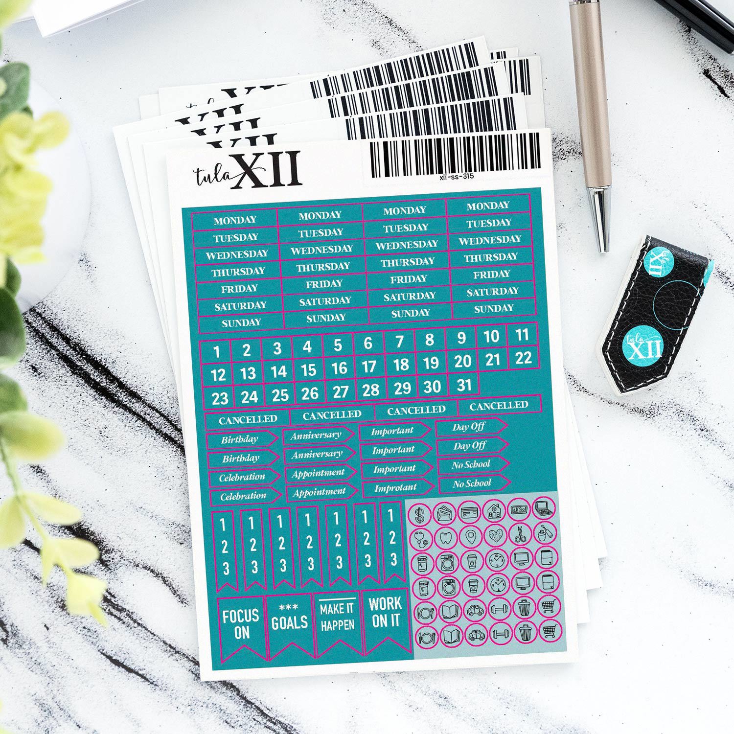 Weekly Stickers - Teal