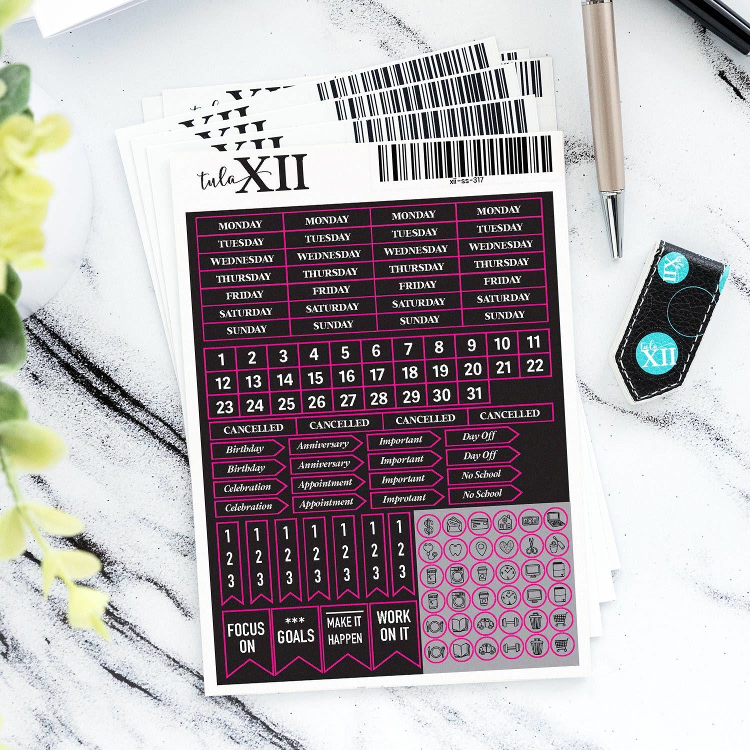 Weekly Stickers - Black