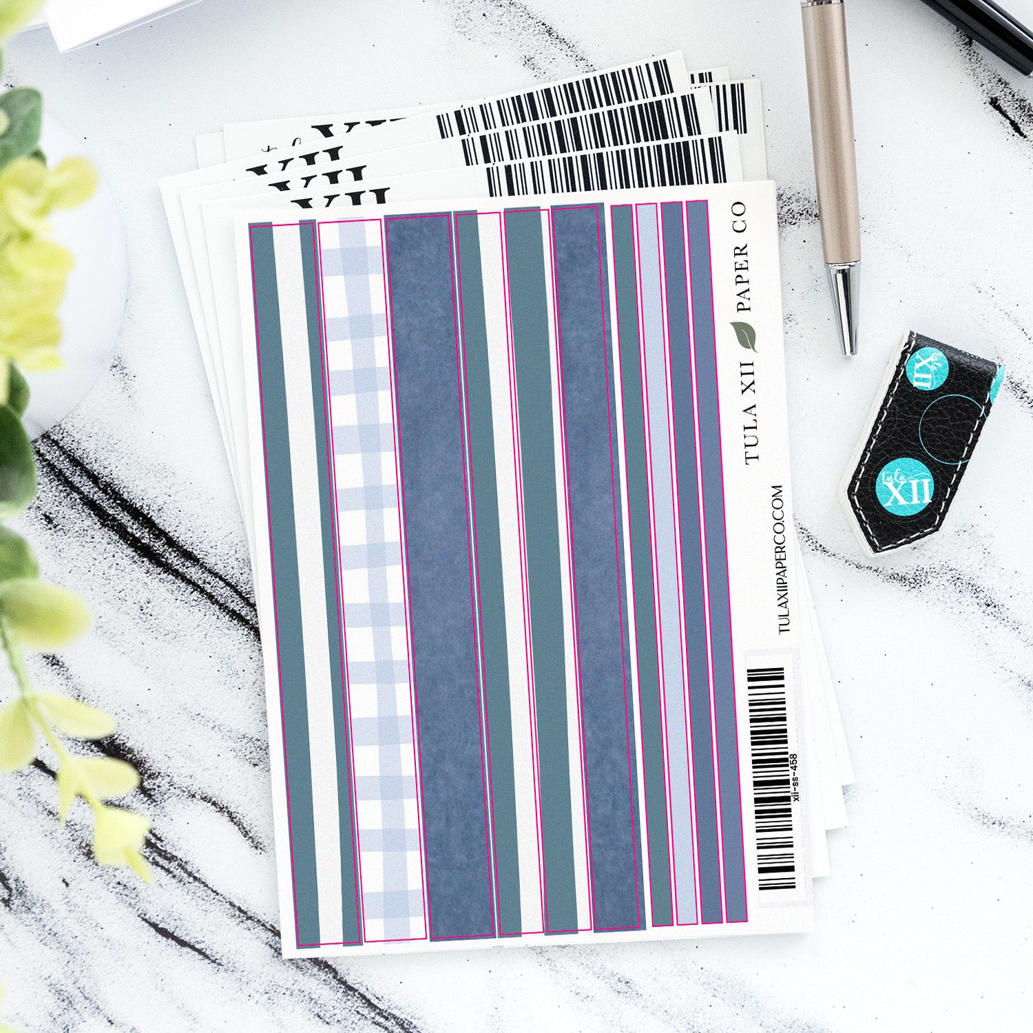 Long Washi Stickers -Blue Bloom Mood