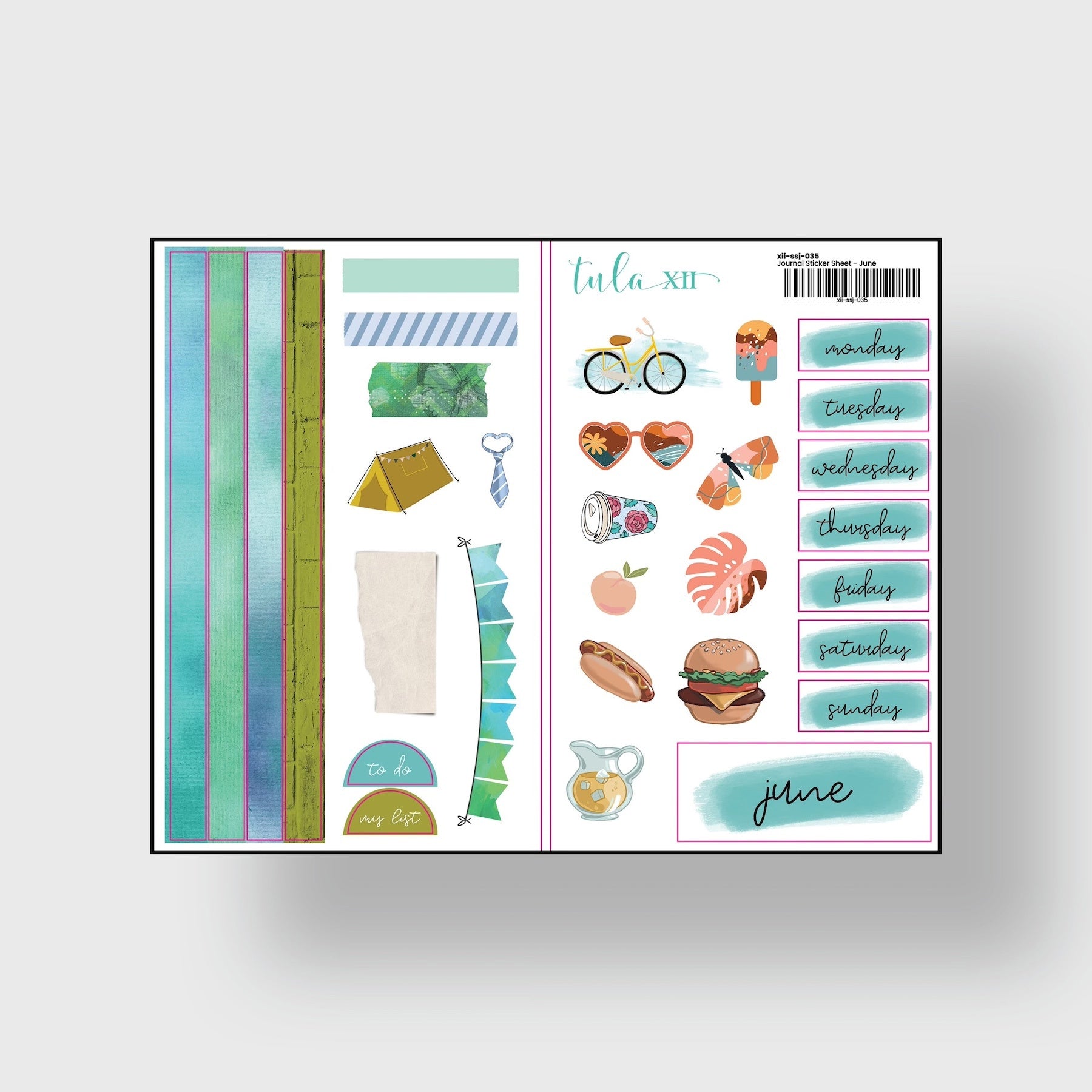 Journal Monthly Stickers - Watercolor