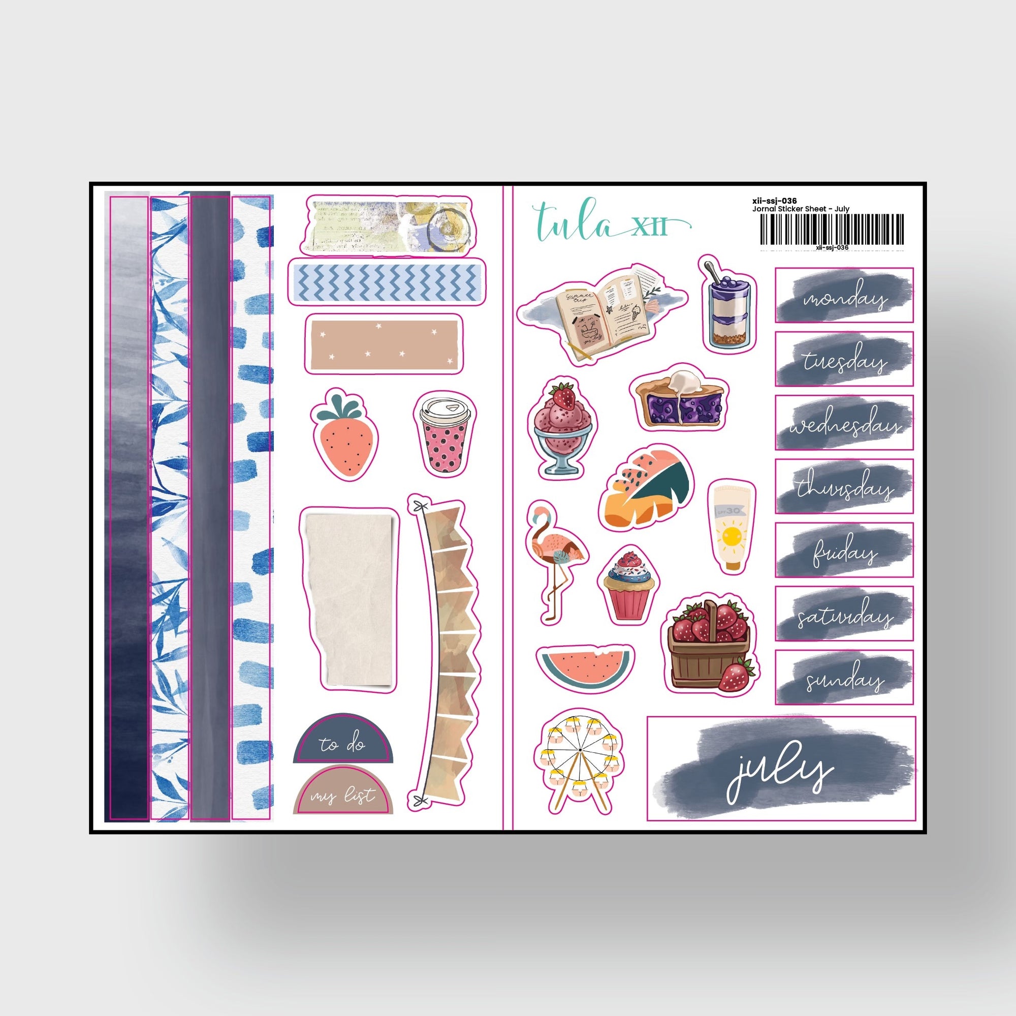 Journal Monthly Stickers - Watercolor