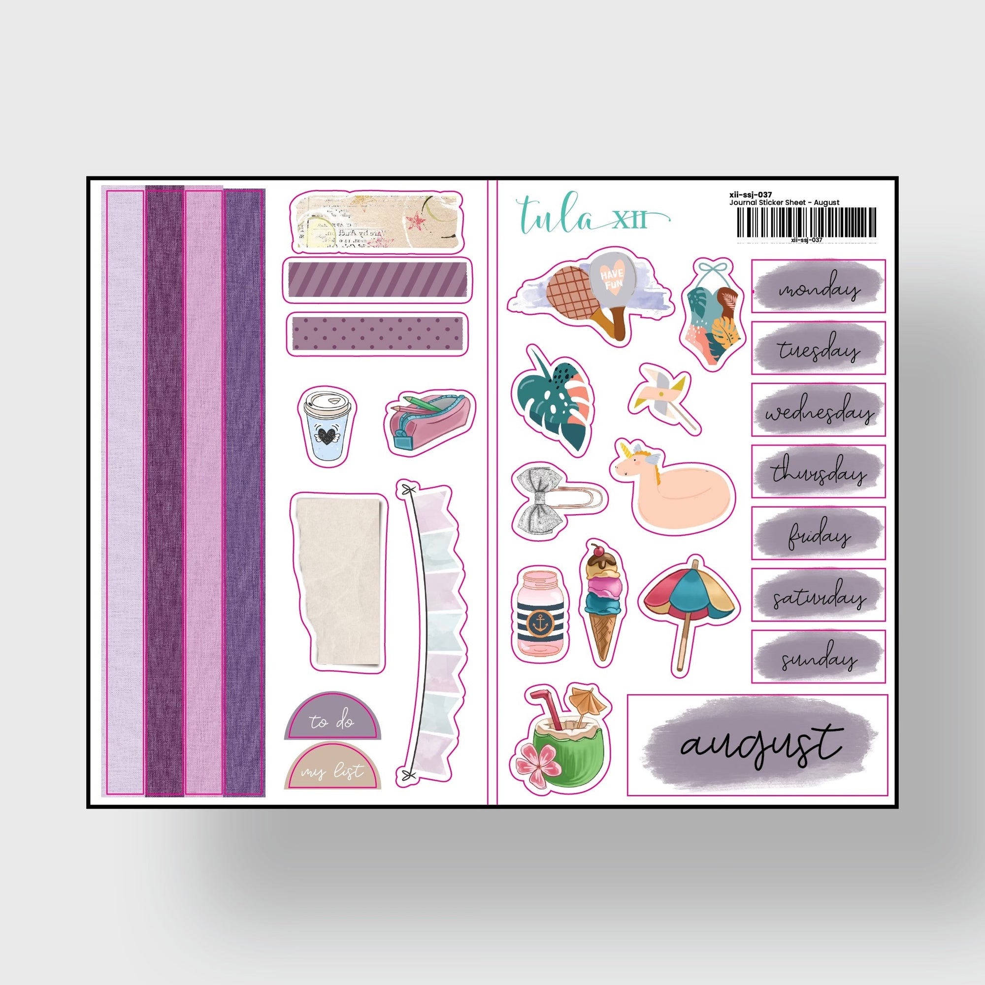 Journal Monthly Stickers - Watercolor