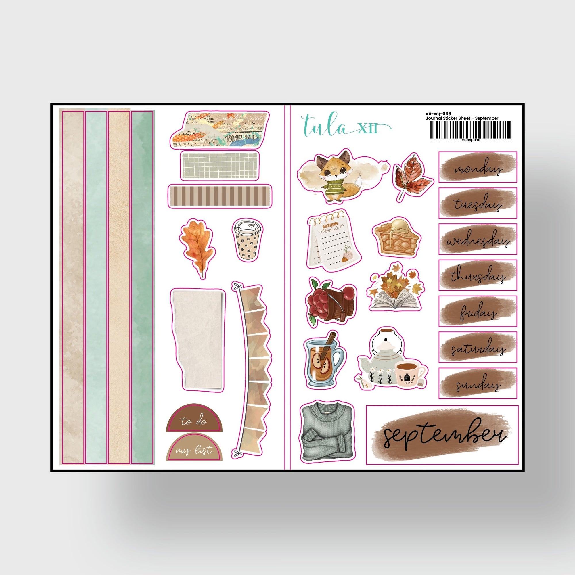 Journal Monthly Stickers - Watercolor