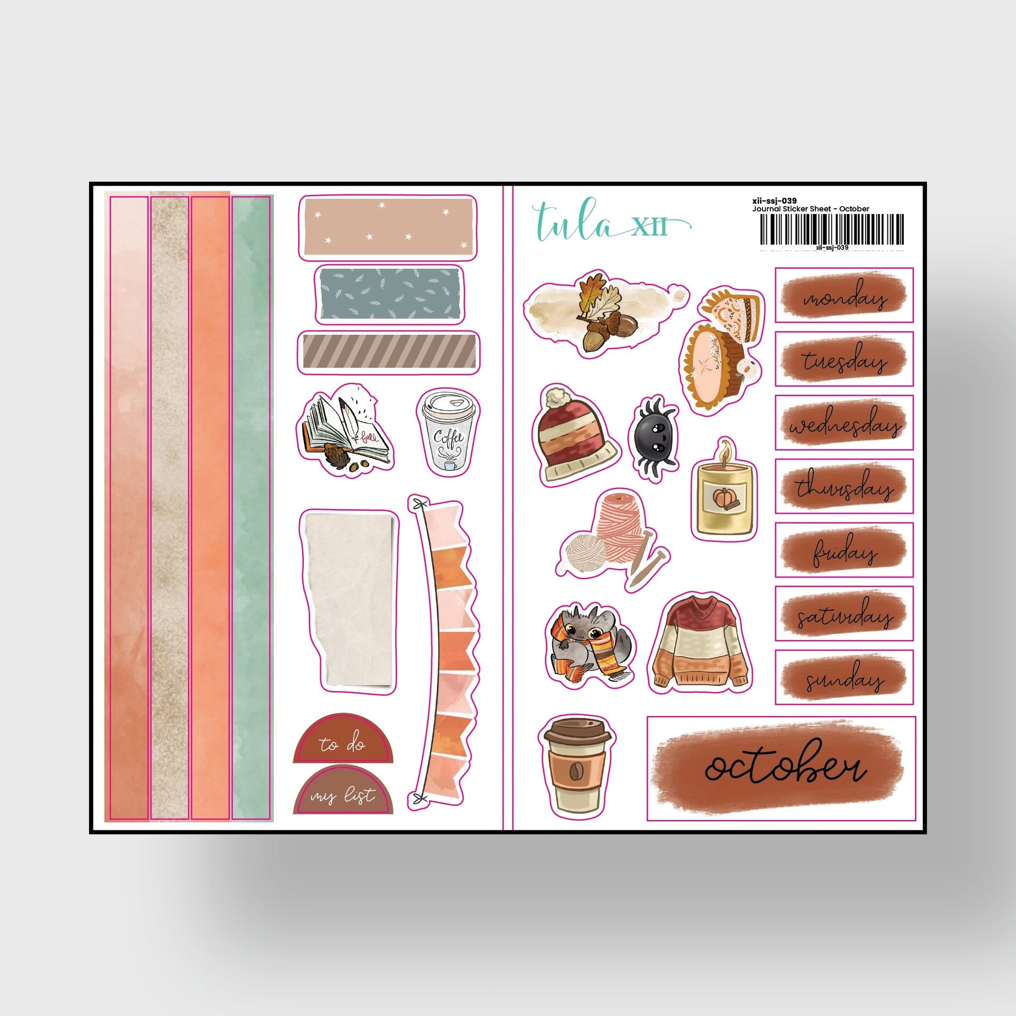 Journal Monthly Stickers - Watercolor