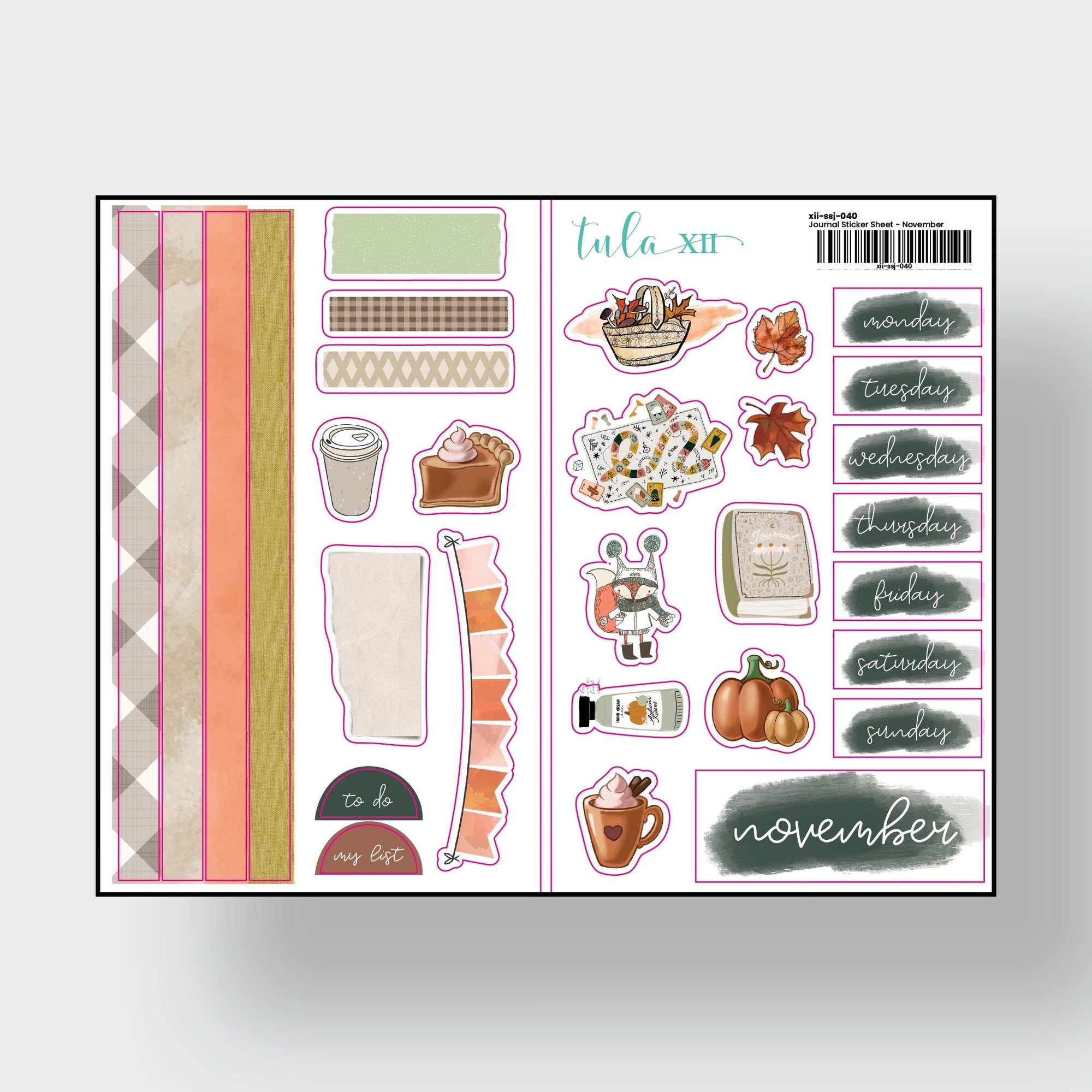 Journal Monthly Stickers - Watercolor