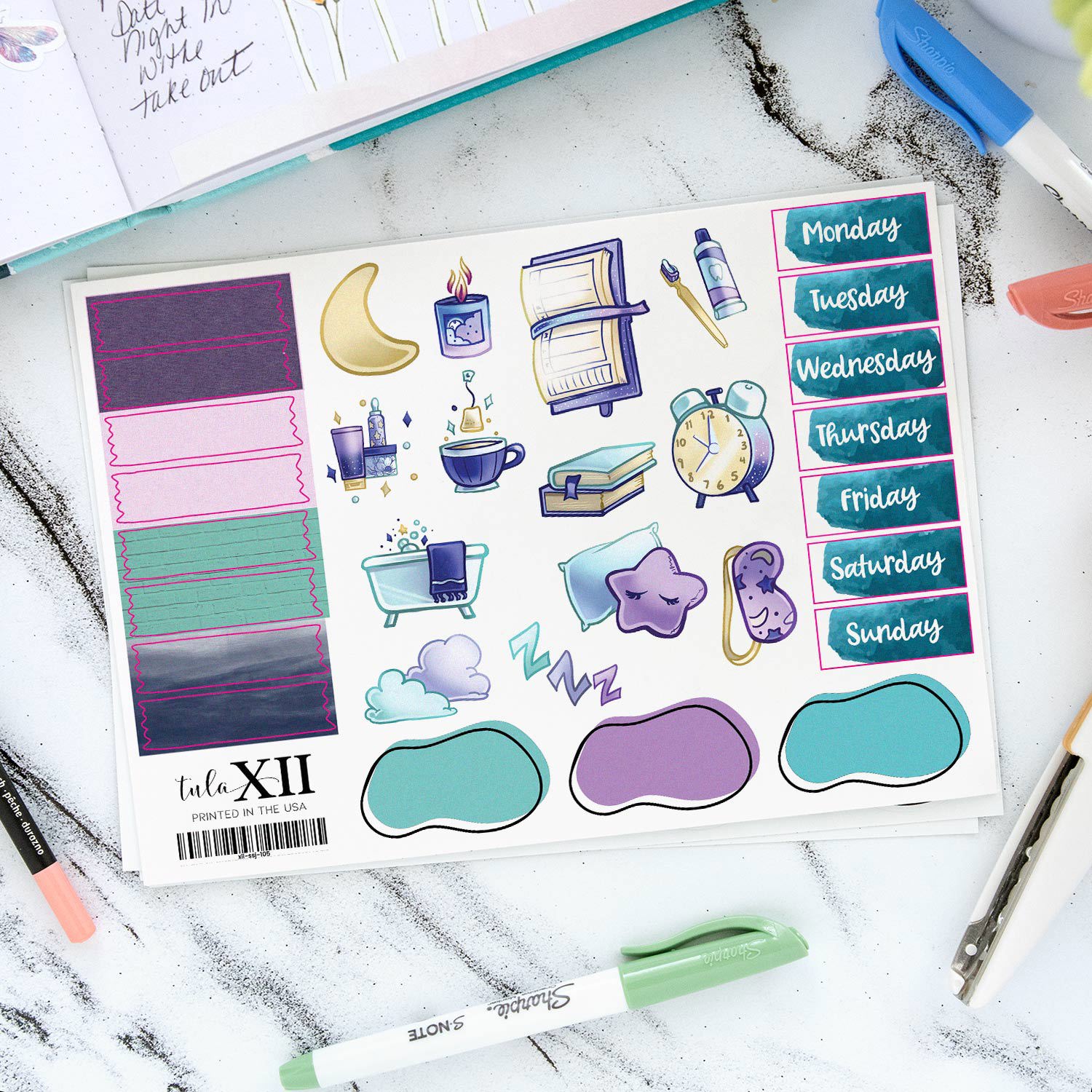 Journal Stickers - Evening