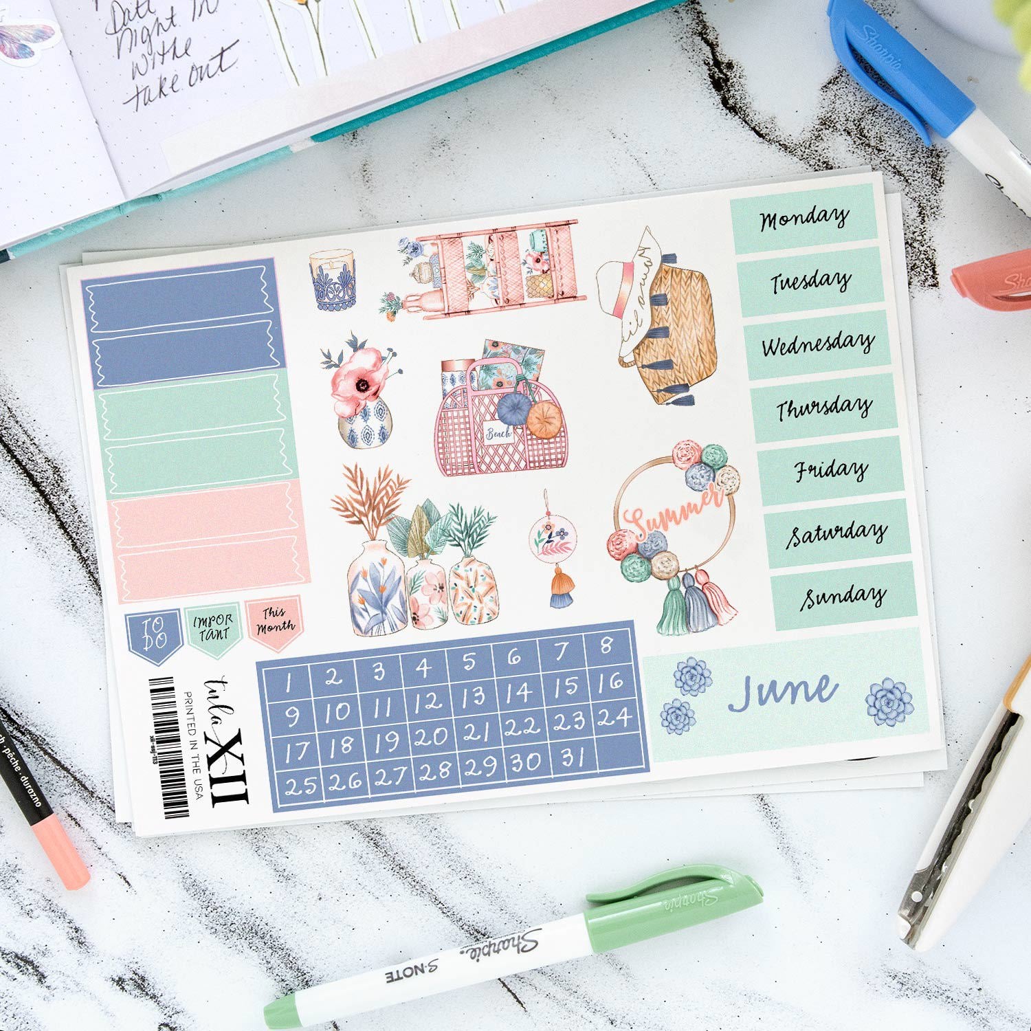 Journal Monthly Stickers - Seasonal