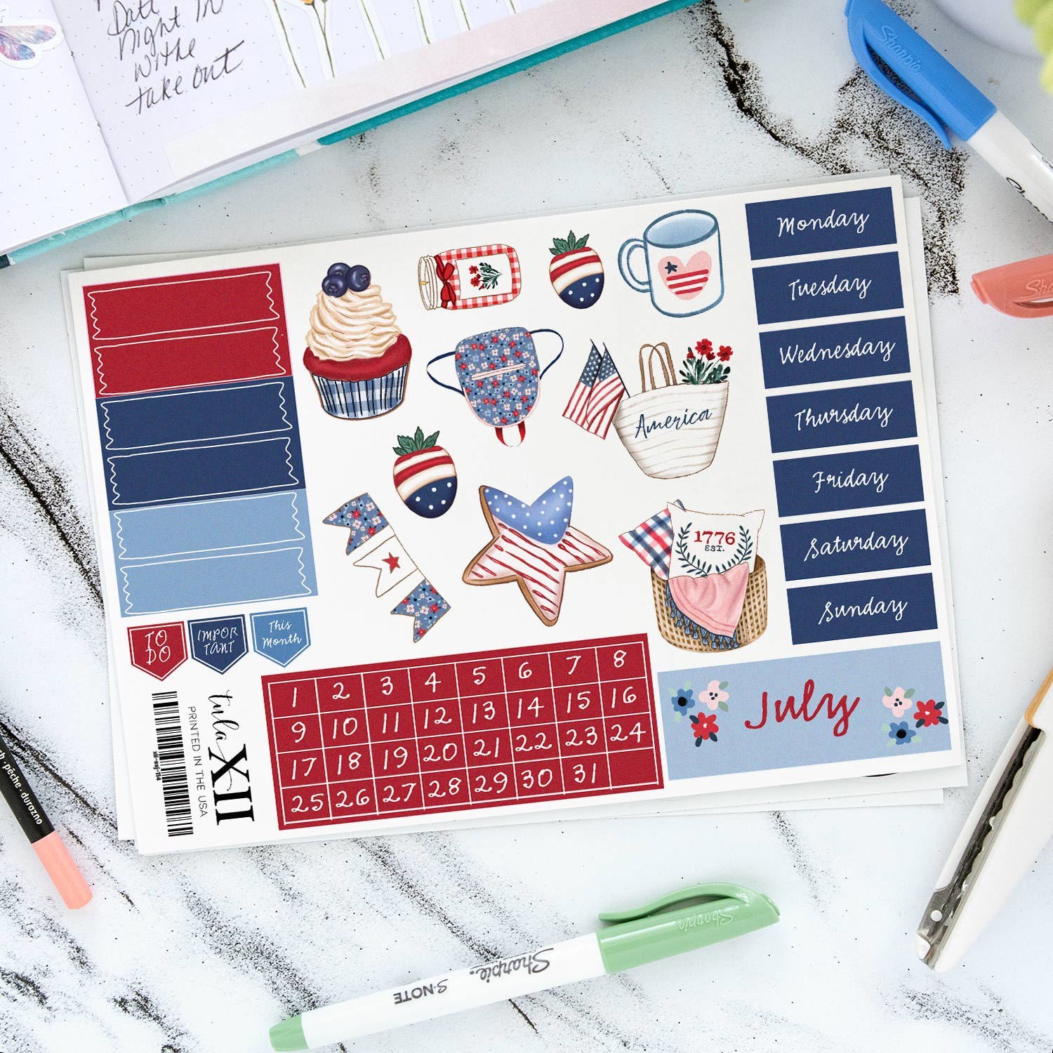 Journal Monthly Stickers - Seasonal