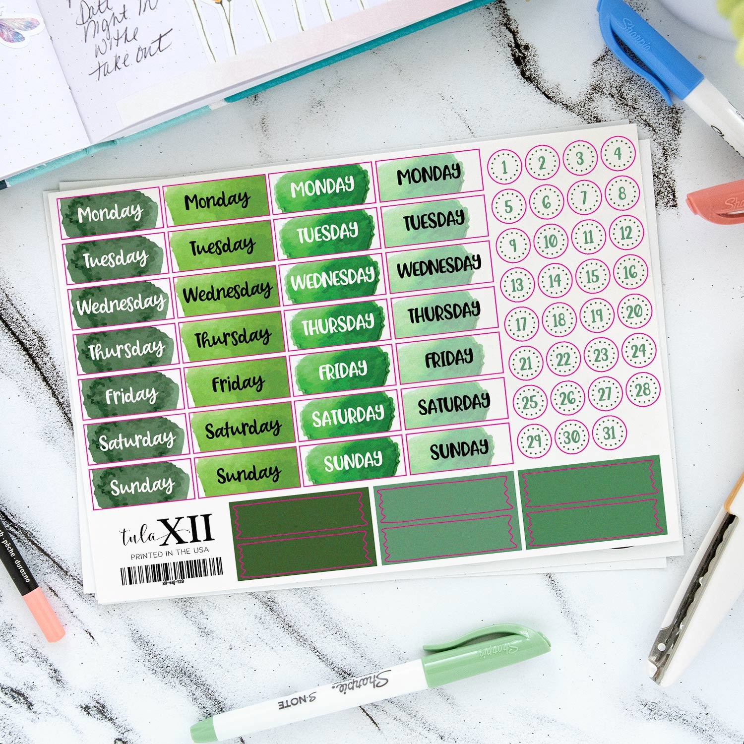 Journal Stickers - Green