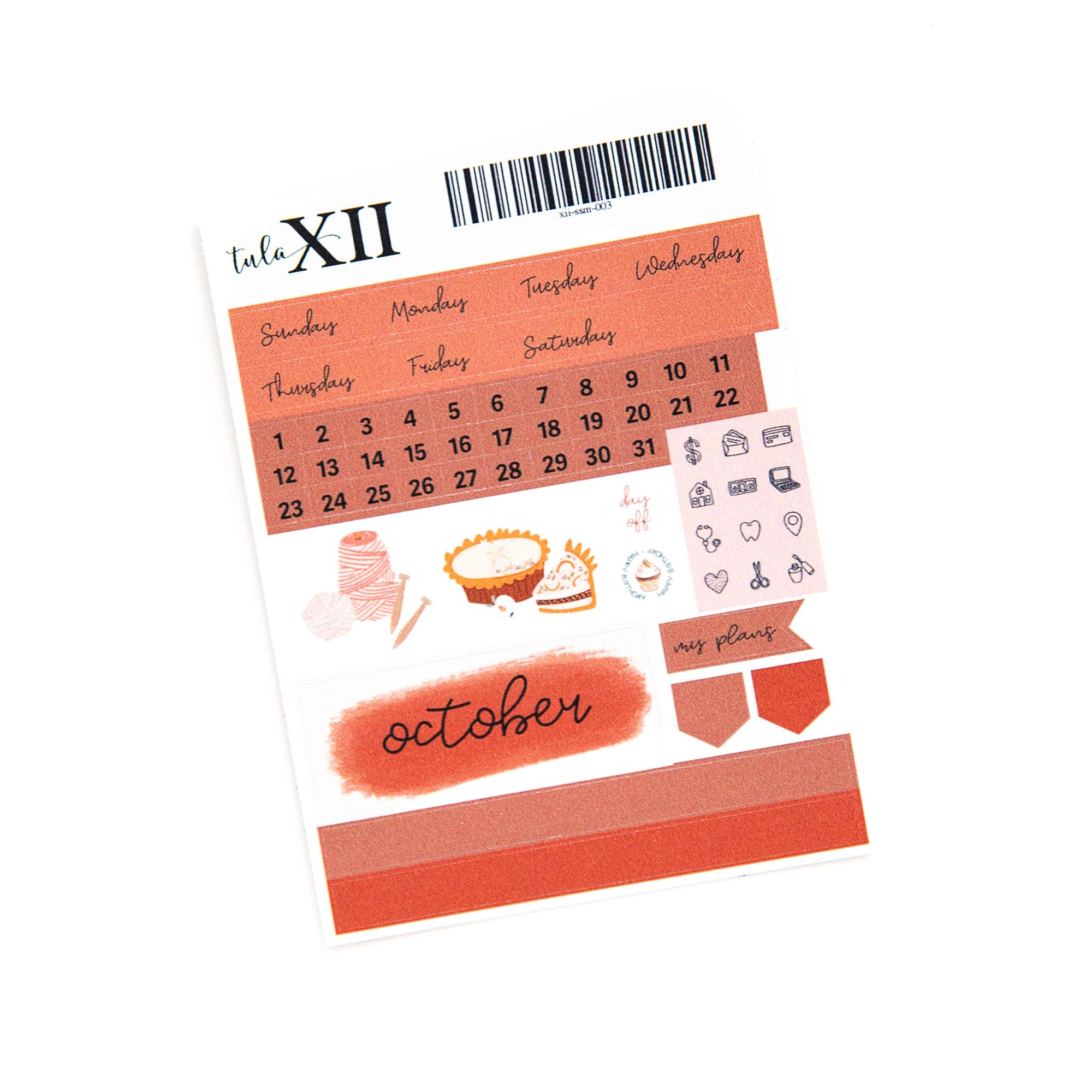 Micro Monthly Stickers - Watercolor