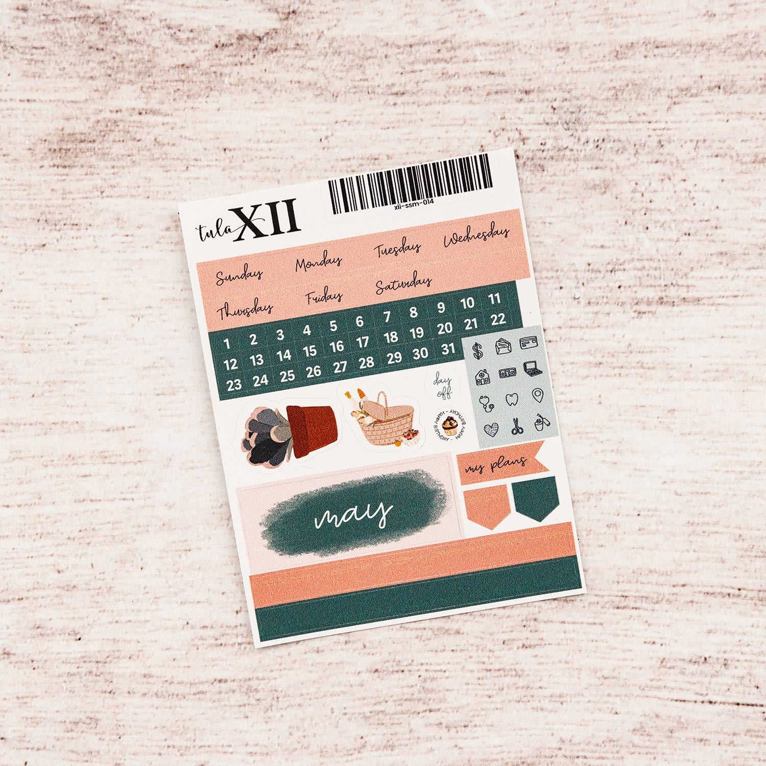 Micro Monthly Stickers - Watercolor