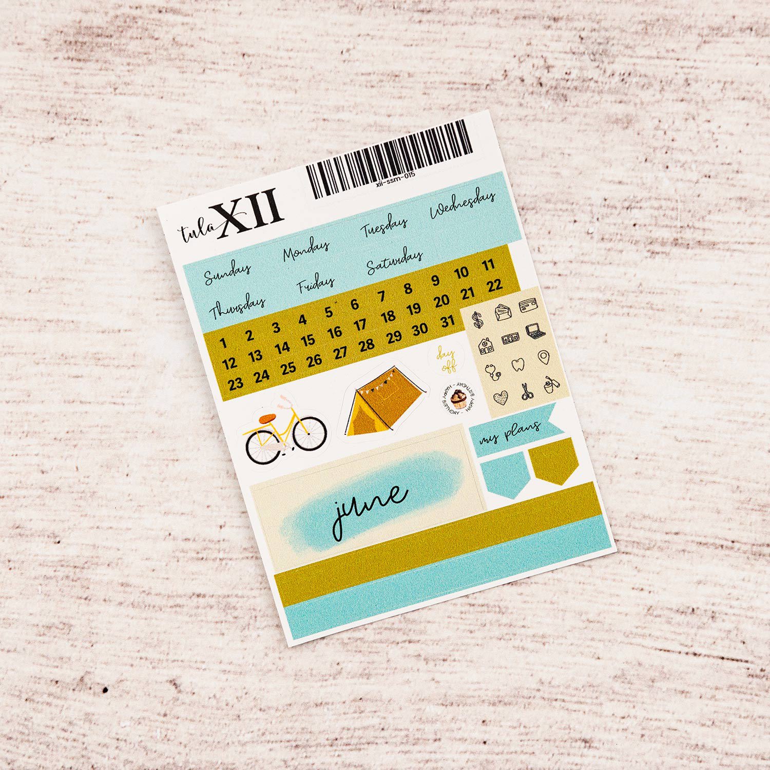 Micro Monthly Stickers - Watercolor